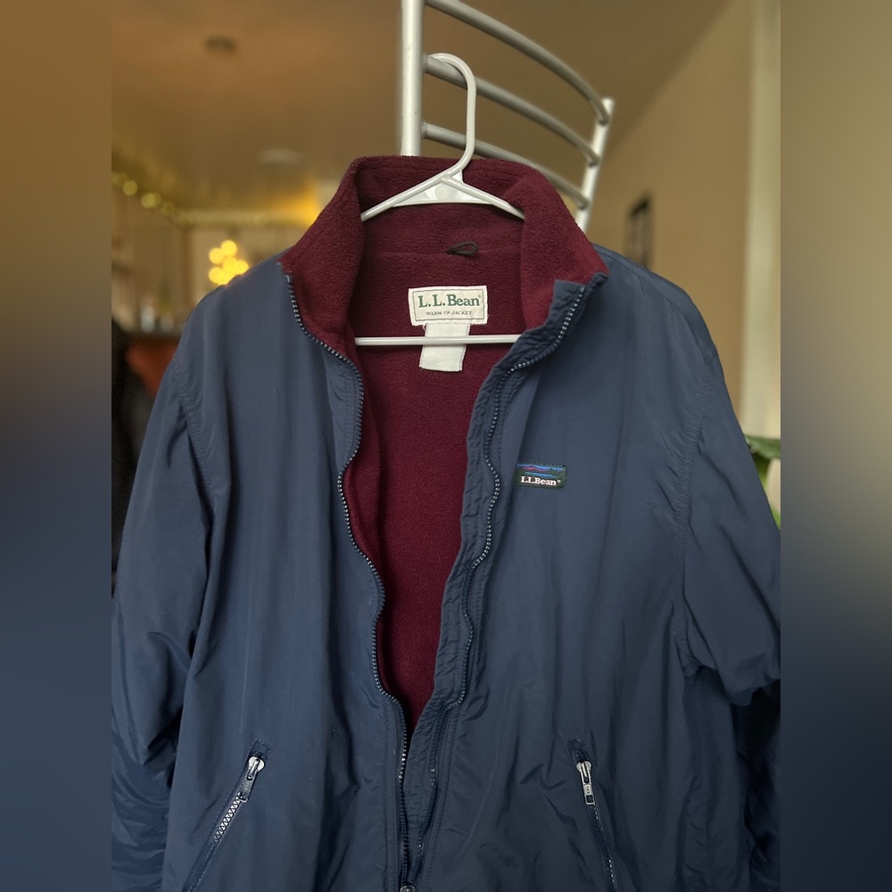 LL BEAN VINTAGE 80s/90s FLEECE WARM UP JACKET - GREAT CONDITION!